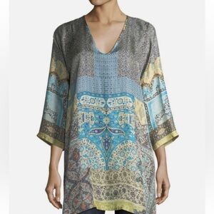 Johnny Was Multicolor Silk Tunic